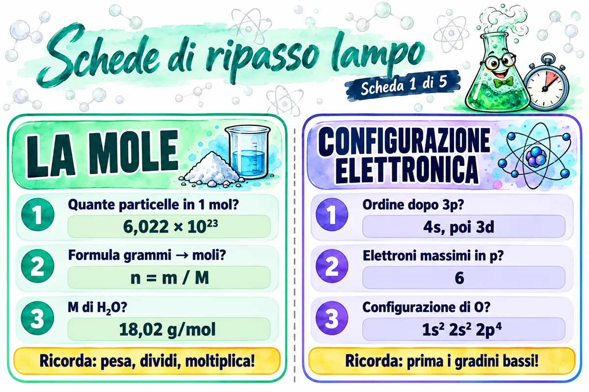 Pagina delle Schede di ripasso lampo